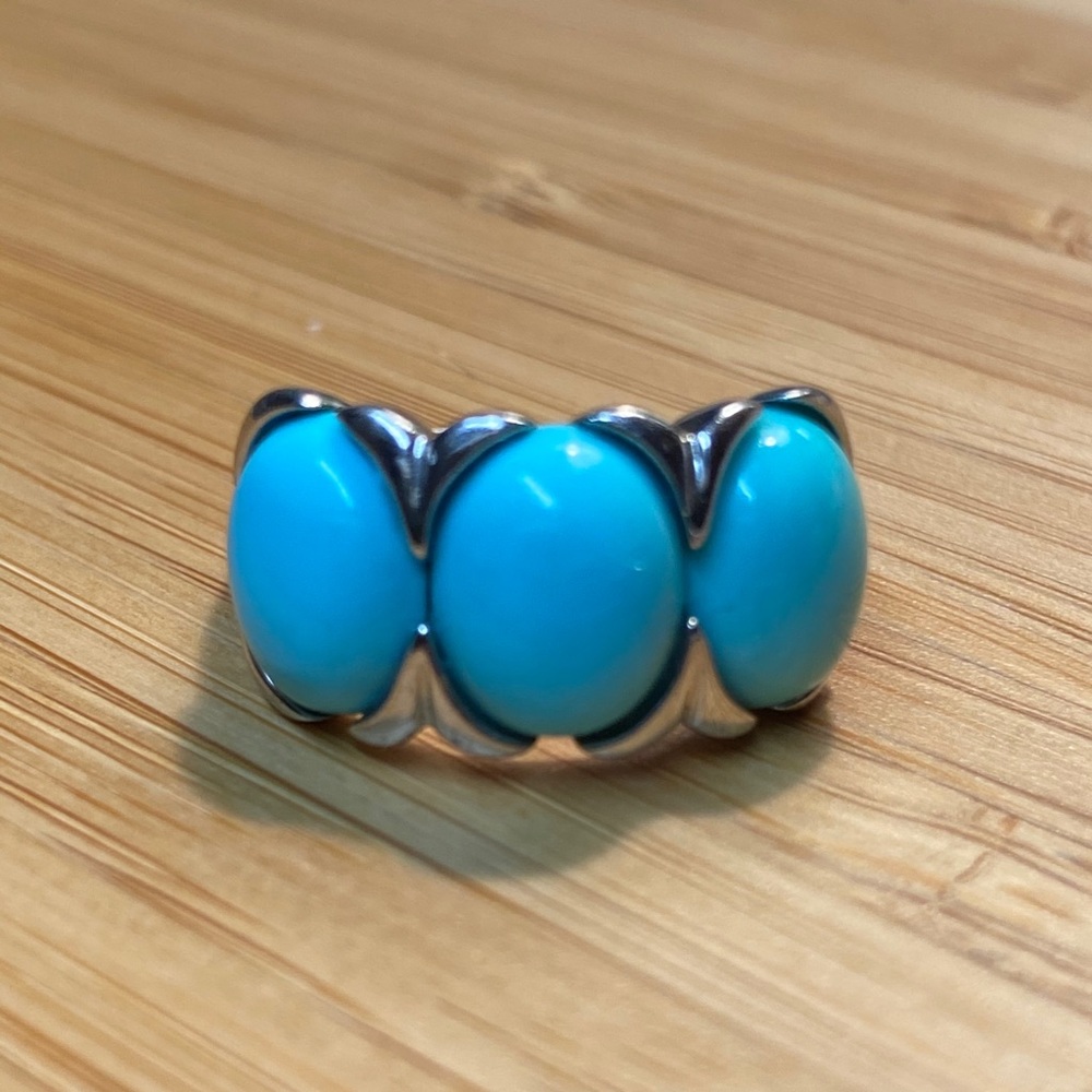 925 Teal ring